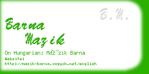 barna mazik business card